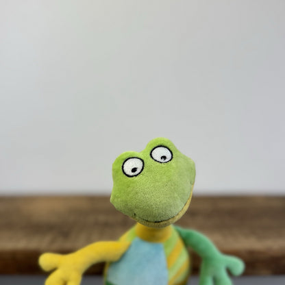 Jellycat Leggy Frog - Green Vintage Patchwork Soft Toy Rare 12"