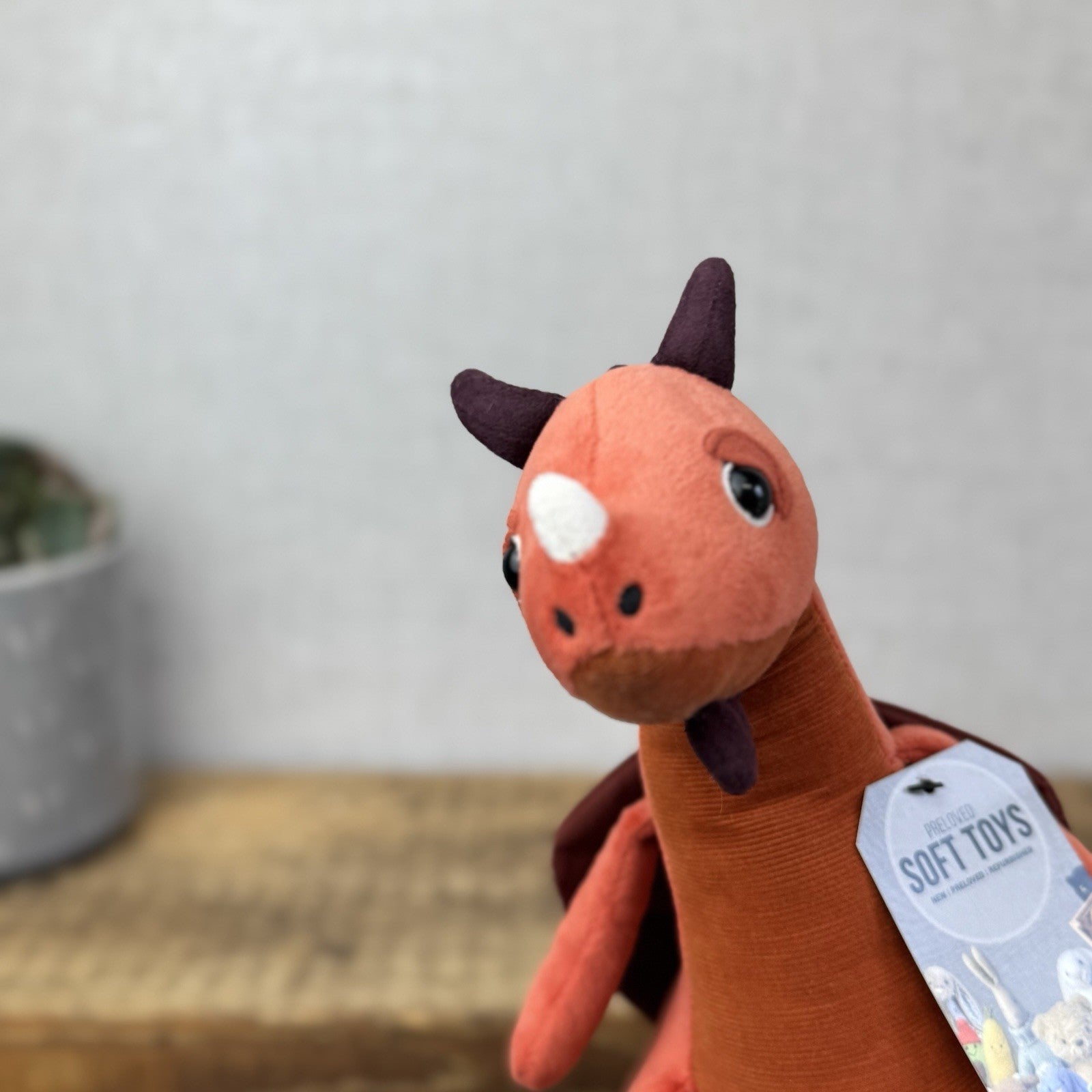 Jellycat Paprika Dragon - Red Retired Jellycat Dragon Soft Toy Plush Beanie 12"