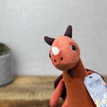 Jellycat Paprika Dragon - Red Retired Jellycat Dragon Soft Toy Plush Beanie 12"