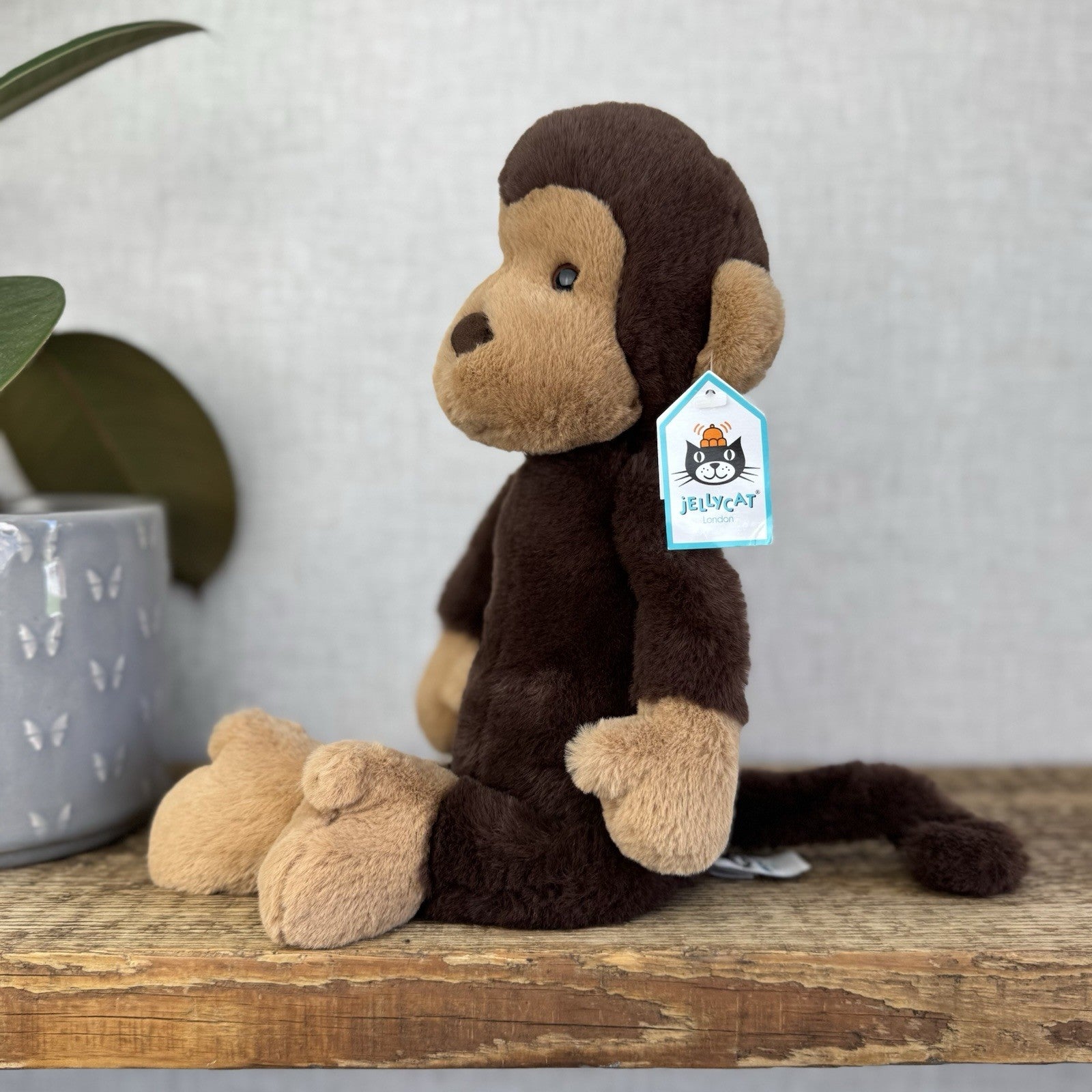Jellycat Wumper Monkey - New With Tags Deep Brown Monkey Soft Beanie Retired 12”