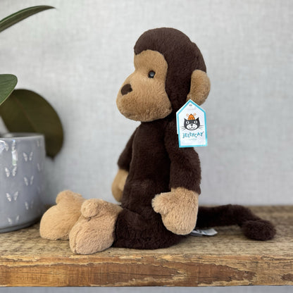 Jellycat Wumper Monkey - New With Tags Deep Brown Monkey Soft Beanie Retired 12”