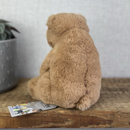 Jellycat Small Cecil Bear - Small Sitting Brown Retired Jellycat Bear - Small 8"