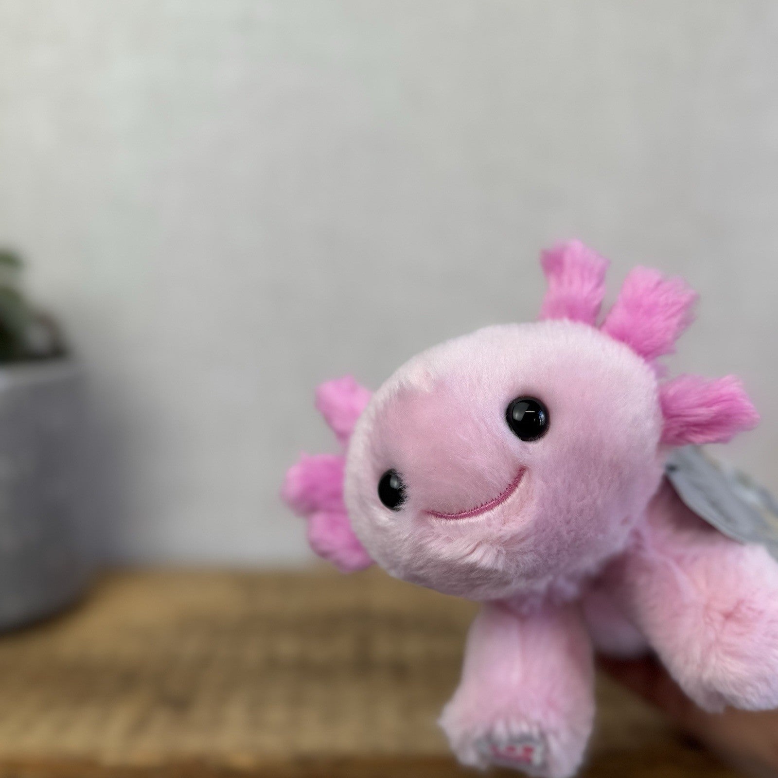 Build A Bear Pink Axolotl Sea Creature Mini Beans  - Small Beanbag BAB NWOT 7"