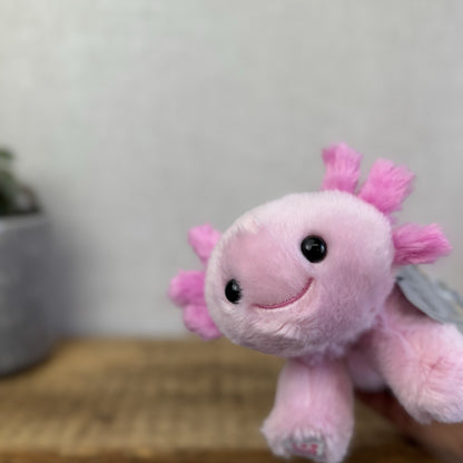 Build A Bear Pink Axolotl Sea Creature Mini Beans  - Small Beanbag BAB NWOT 7"