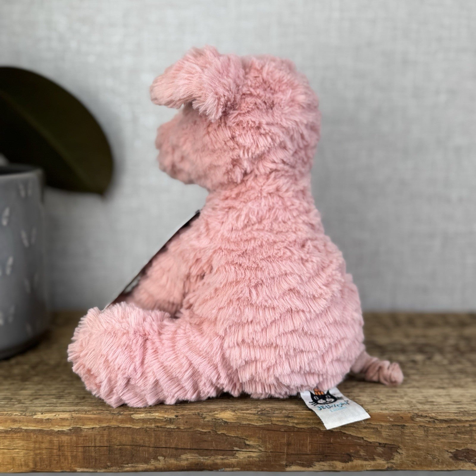 Jellycat Medium Fuddlewuddle Pig - Textured Sitting Piglet Soft Toy Beanie 8"