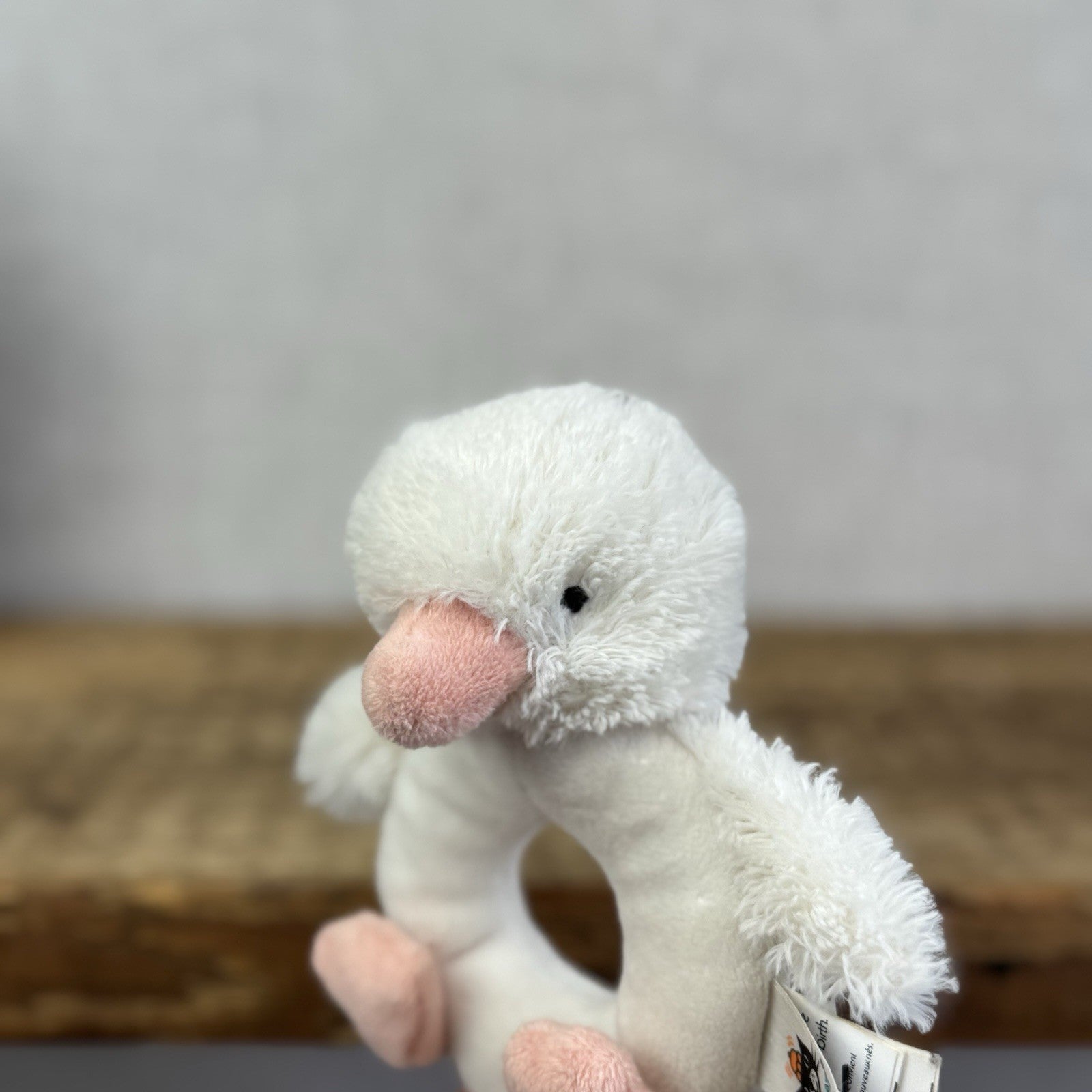 Jellycat Baby Clucky Ducky Grabber - Pale Yellow Bird Sensory Rattle Toy Ring