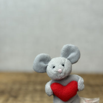 Russ Berrie & Co Miniature Vintage Beanbag Mouse 1990s Pocket Size Beanbag 3"
