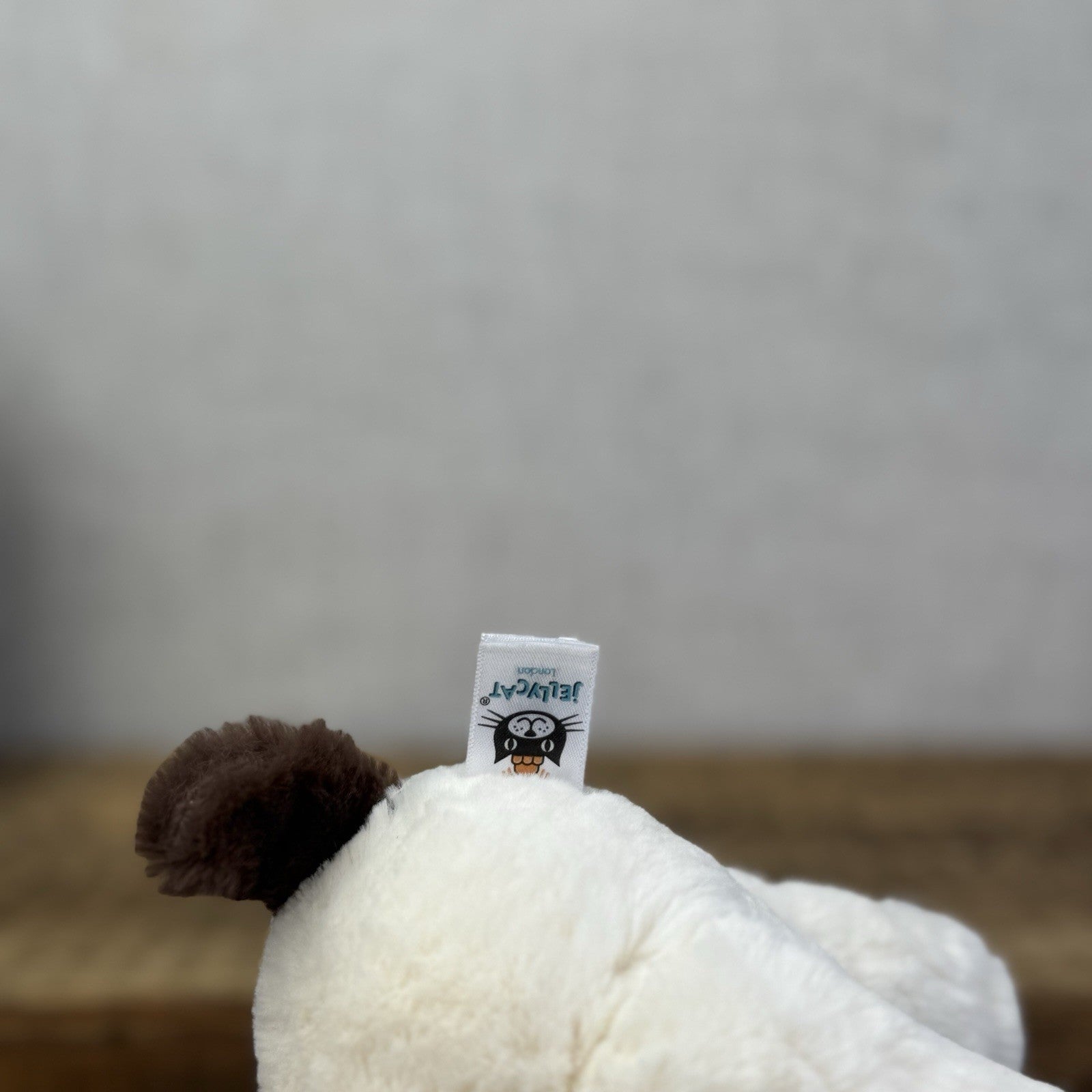 Jellycat Small Puffles Dog -Super Soft White & Brown Retired Puppy Beanie 8”