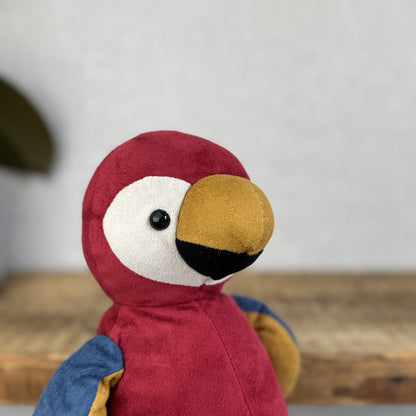 Jellycat Belby Parrot - Red/Blue Suede Parrot Wild Bird Beanie Retired Soft Toy 