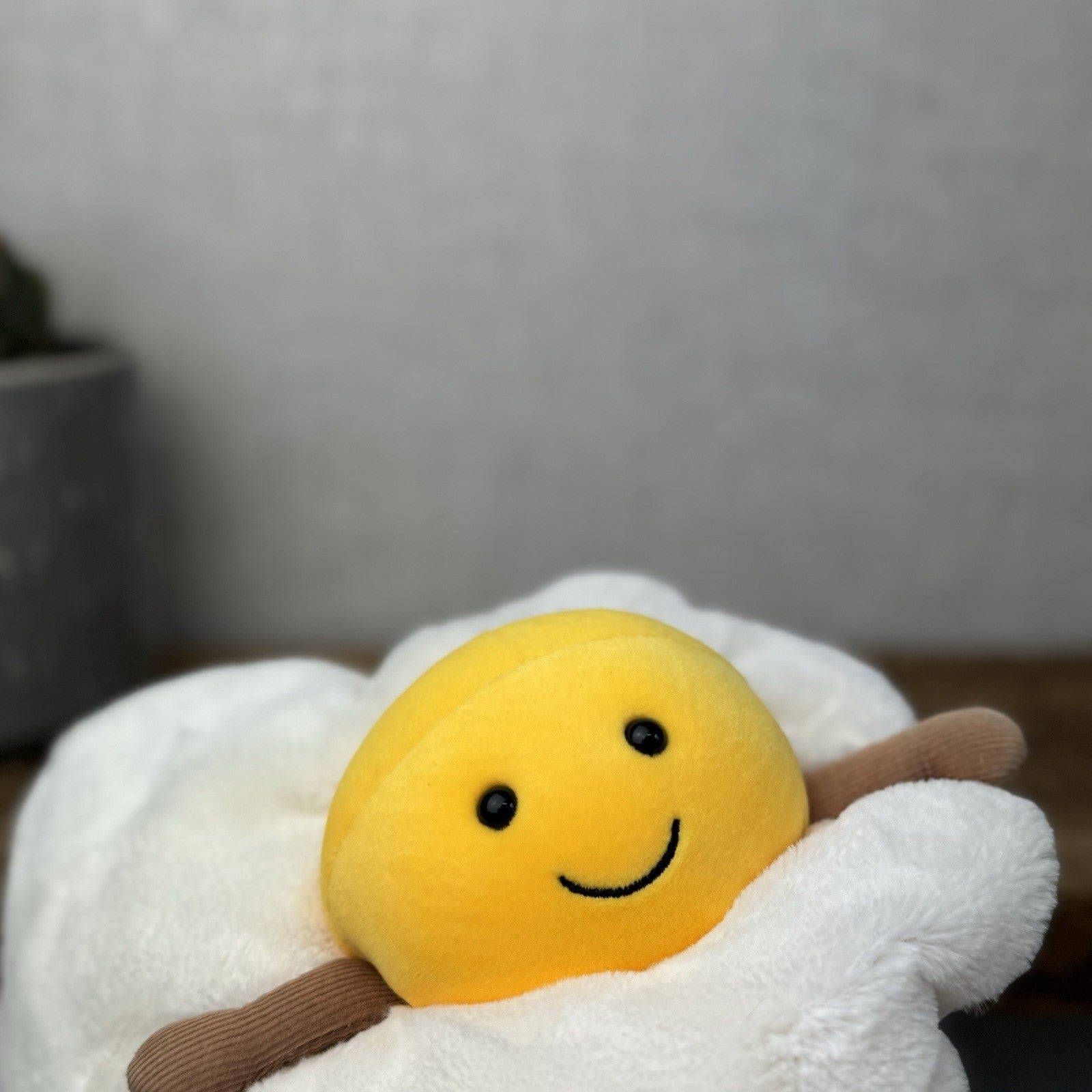 Jellycat Amuseable Fried Egg - Egg Soft Toy Sunny Side Up Medium Retired 9"