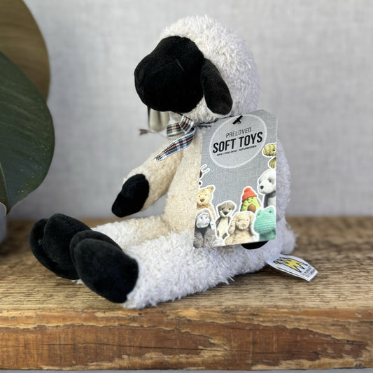 Manhattan Toy Company Lamb Floppy Sheep Soft Toy Black/Off White Lamb Plush 9”