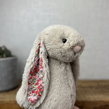 Jellycat Medium Bashful Beige Posy Blossom Bunny - Beige Bunny Floral 12”