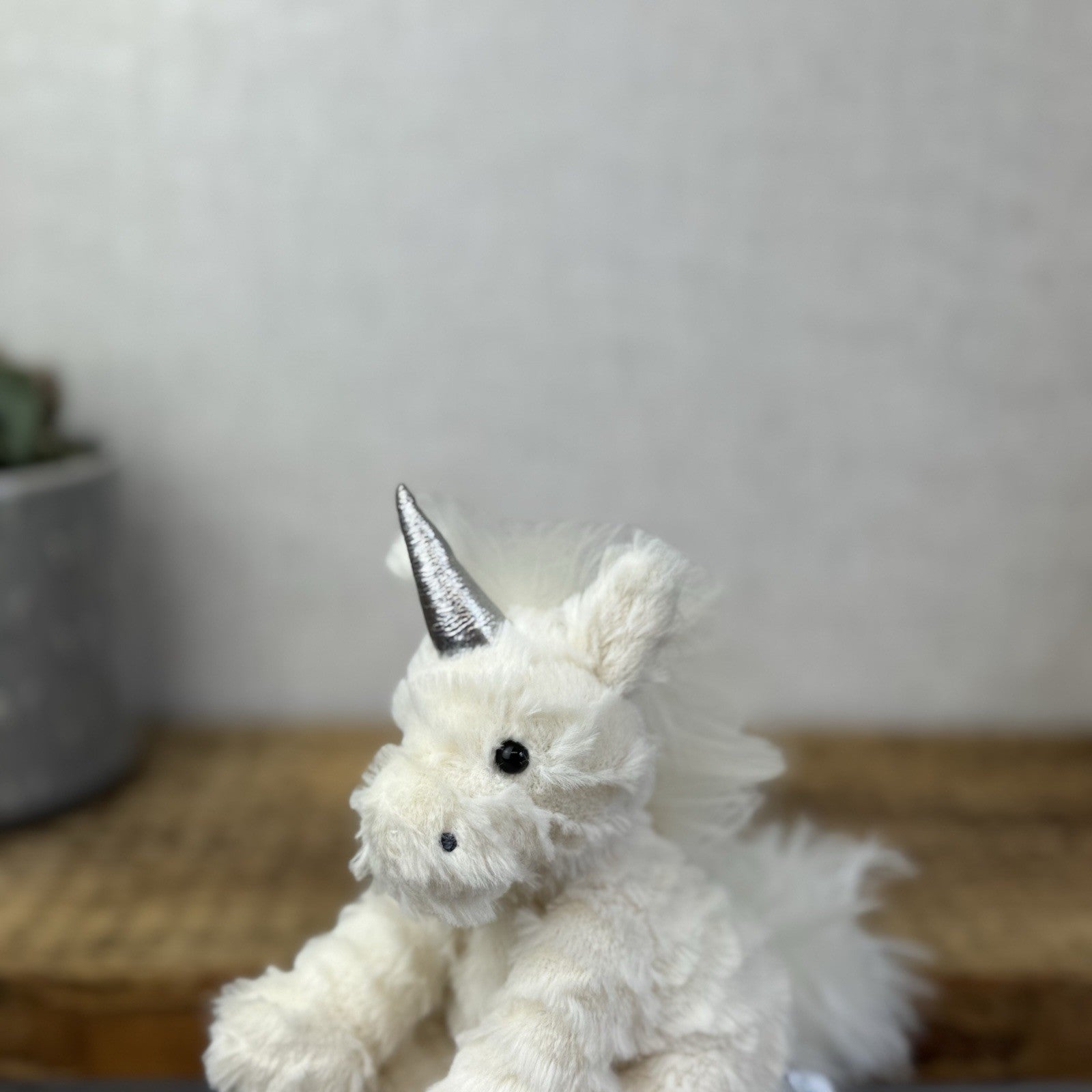 Jellycat Tiny Fuddlewuddle Unicorn- Tiny Baby Fluffy White & Silver Unicorn 5"