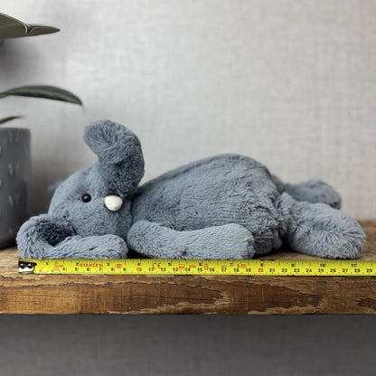 Jellycat Medium Bashful Dusky Blue/grey Elephant - Dark Grey With Tusks 12”