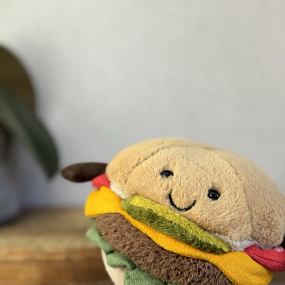 Jellycat Amuseable Burger Plush Soft Toy Food - Burger Beanie Plush Toy (#2)