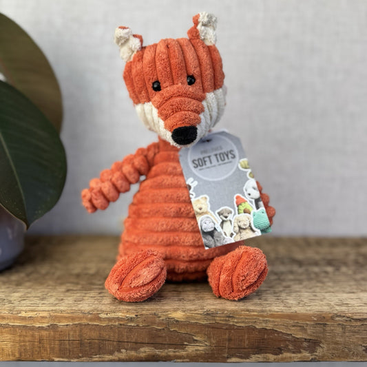Jellycat Small Cordy Roy Fox - Small Orange Corduroy Fox Beanie Plush 8" (#2)