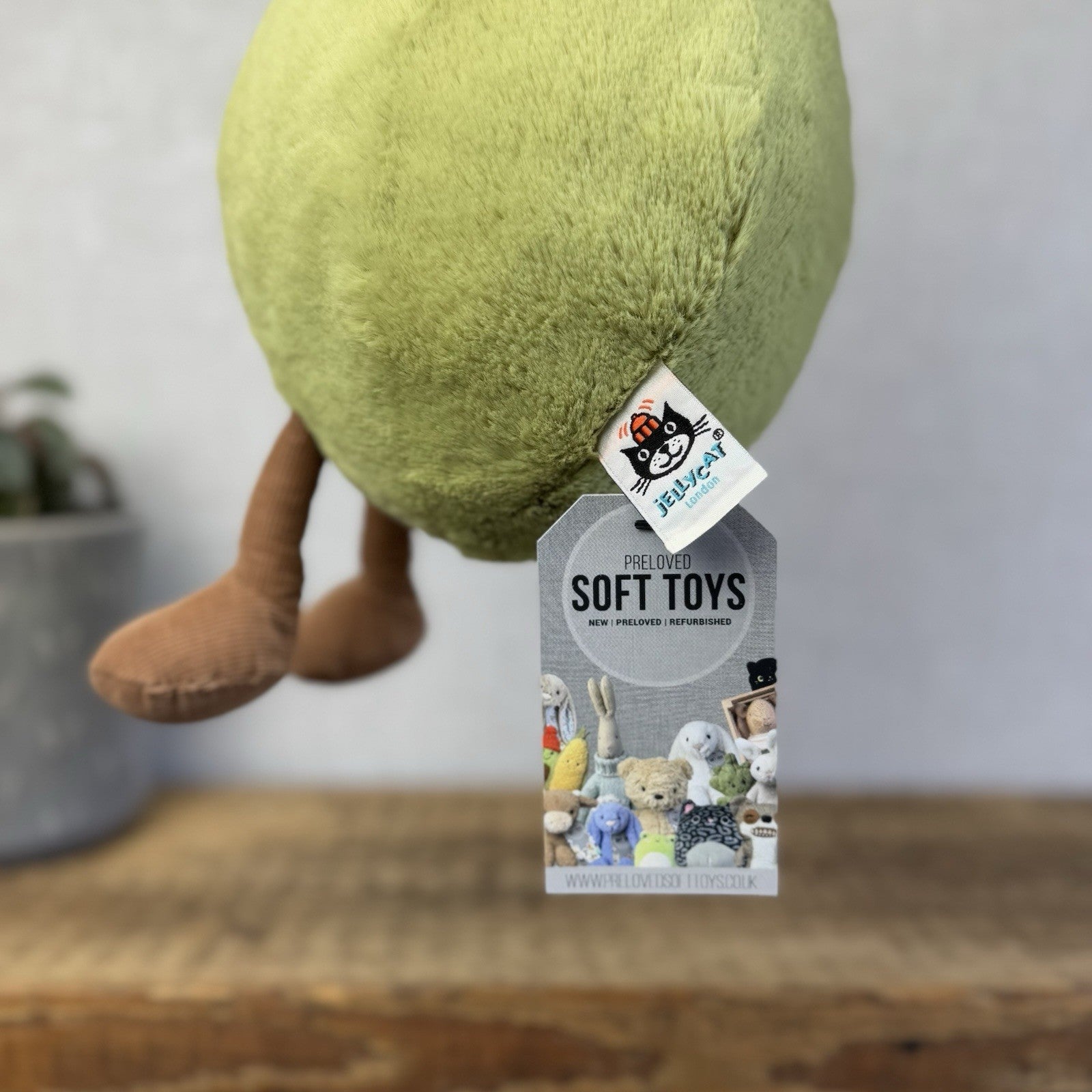 Jellycat Amuseable Pear - Large Pear Soft Toy Original Pear Soft Toy Beanie 12"