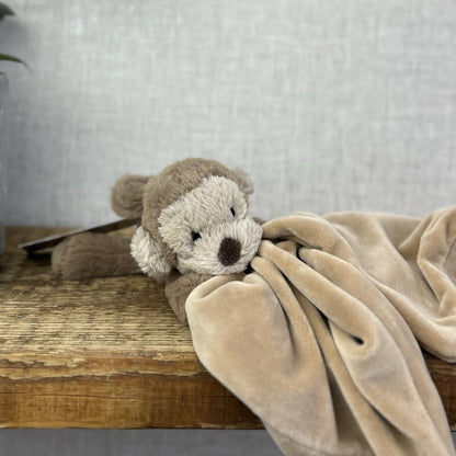 Jellycat Shooshu Monkey Soother - Super Soft Monkey Comforter - Blankie (Smudge)