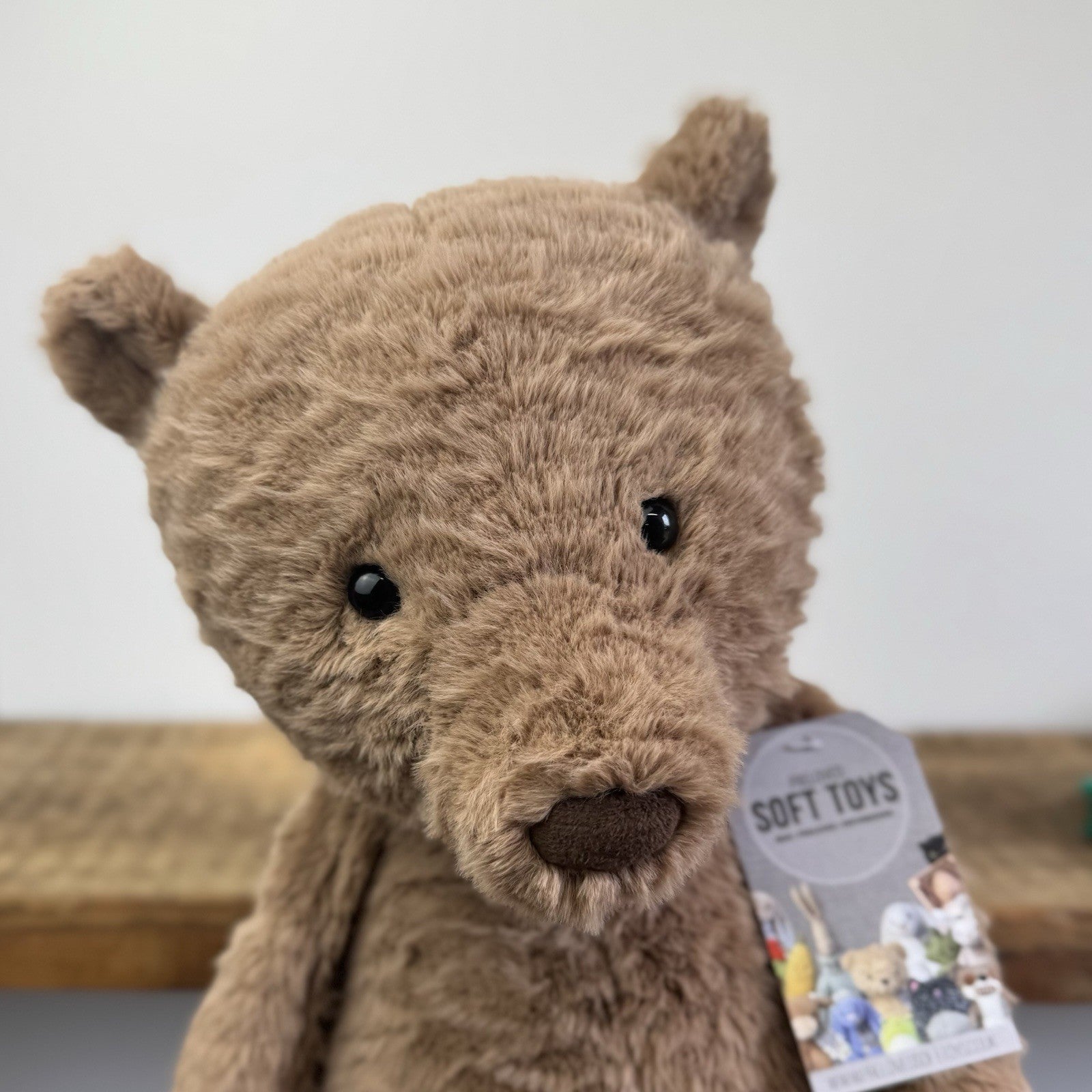 Jellycat Large Cocoa Bear - Large Brown Textured Retired Bear 16"