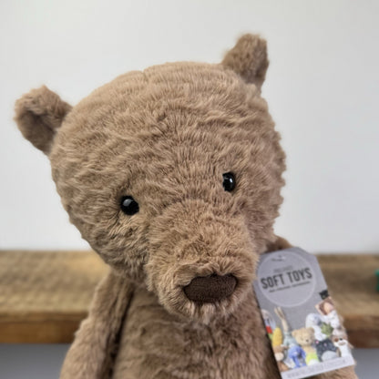 Jellycat Large Cocoa Bear - Large Brown Textured Retired Bear 16"