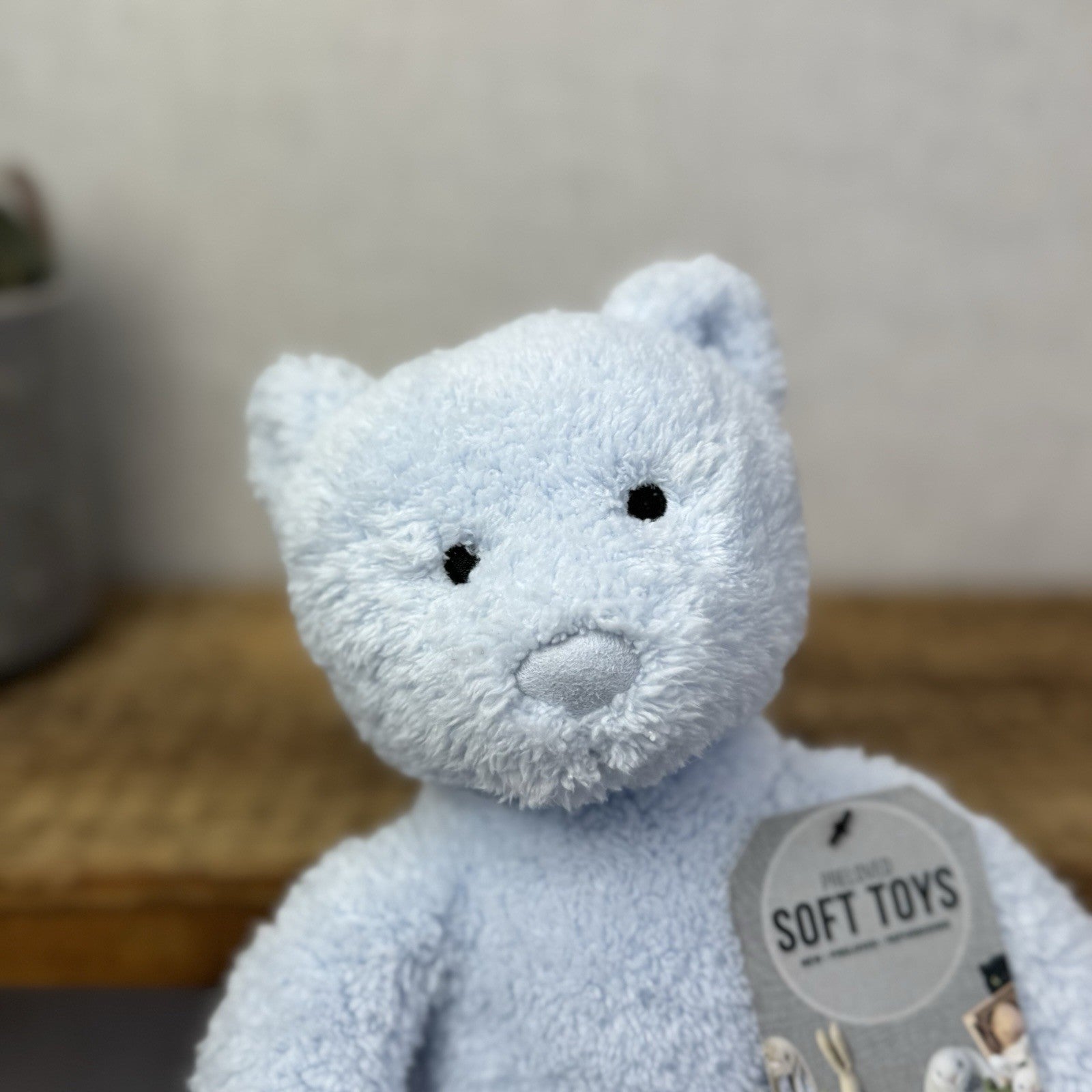Jellycat Blue Bebe Bear - Little Jellycat Soft Fleecy Blue Baby Bear Plush Rare
