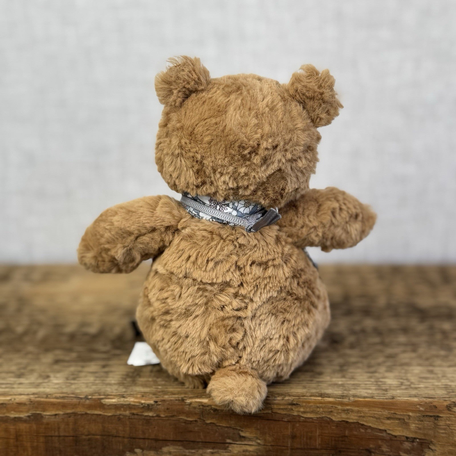 Custom/Bespoke Tiny Bartholemew Bear - Ditsy Grey Floral Made With Liberty