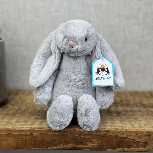 Jellycat Small Silver Rabbit Bunny - Small Grey Bunny White Tail With Tags 8”