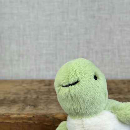 Jellycat Fluffy Turtle - Small Green Sea Turtle Soft Toy Beanie Sea Creature 4"