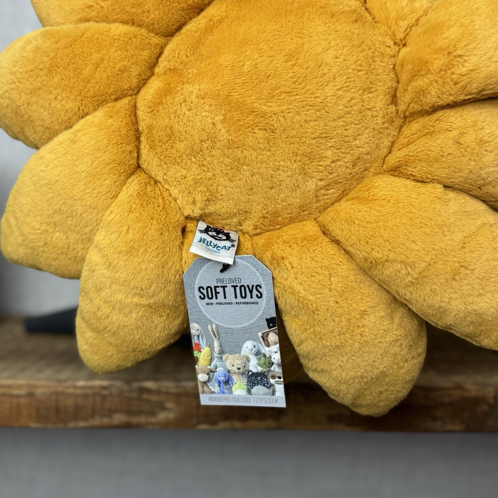 Jellycat Large Fleury Sunflower - Large Sunflower Beanie Cushion Soft Toy 12”