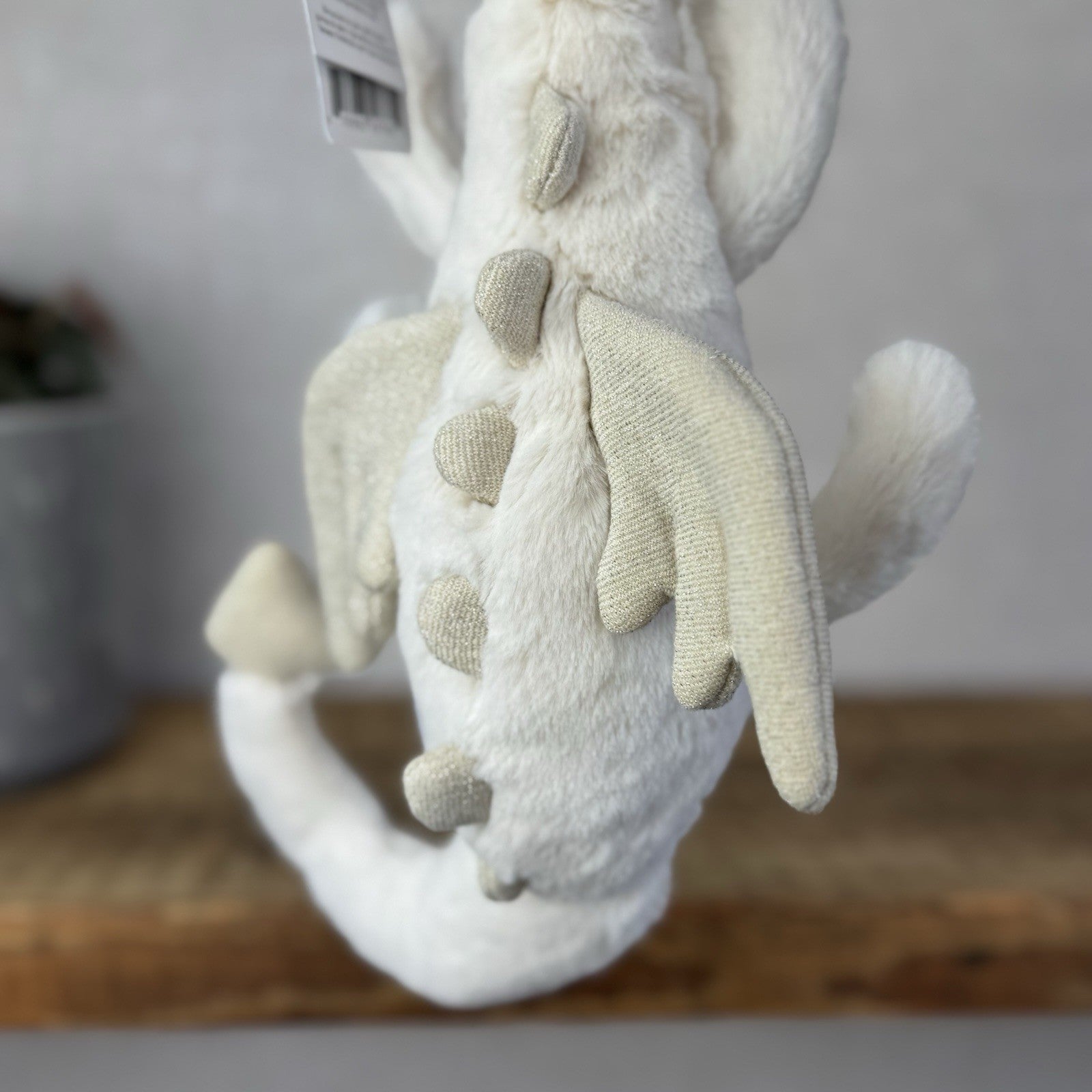 Jellycat Little Snow Dragon - White Dragon Laying Soft Toy Retired New With Tags