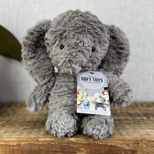 Jellycat Squishu Elepephant - Small Grey Textured Elephant Beanie Retired 10"