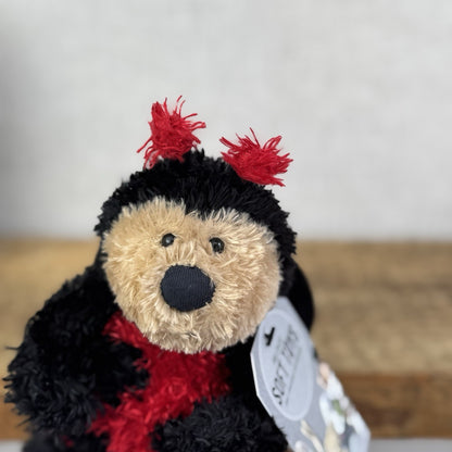 Jellycat Bunglie Tot Leila Ladybird 7”- Beanie  Plush Retired Rare (Repaired)
