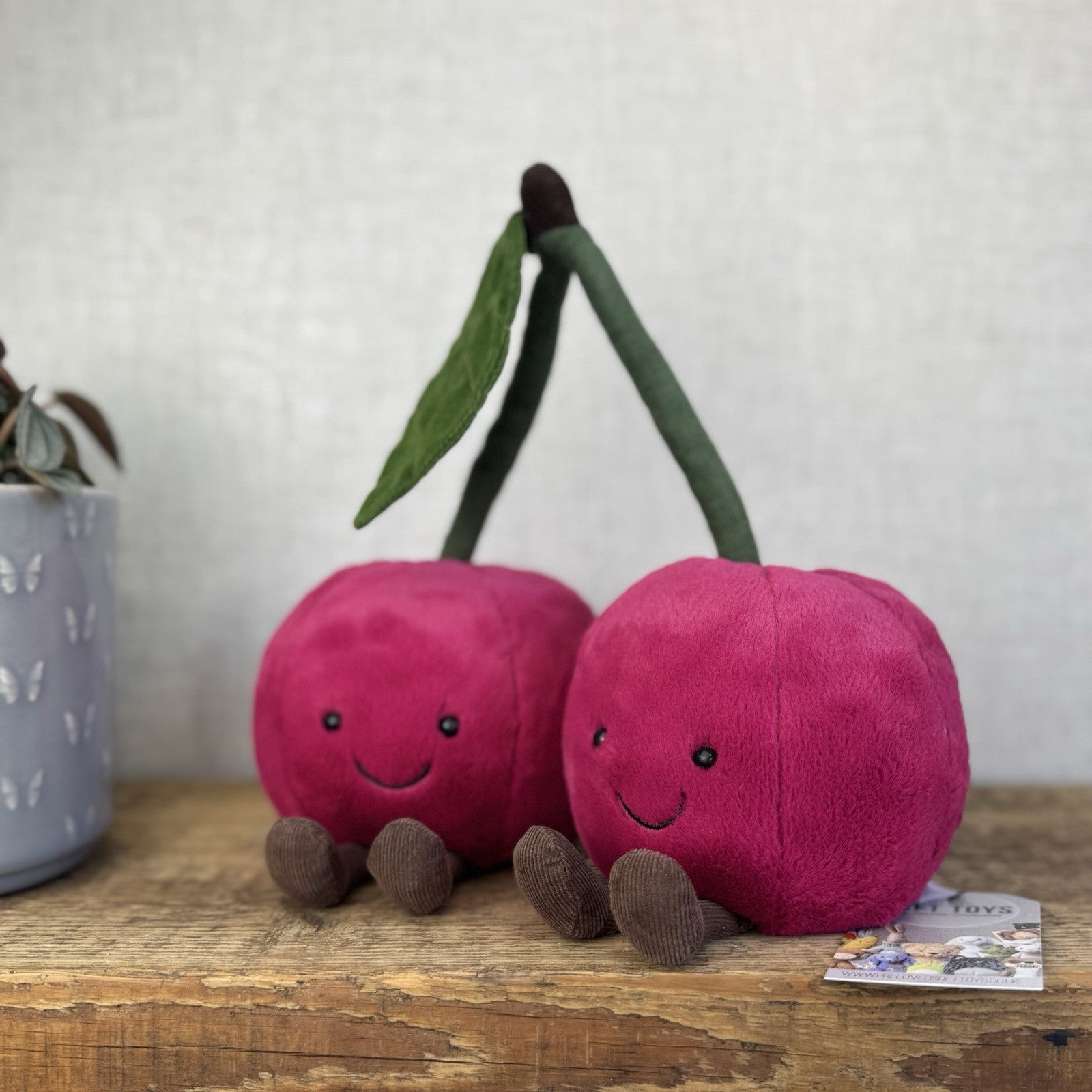 Jellycat Amuseable Cherry - Retired Cherries Plush Two Cherries Beanie NWOT