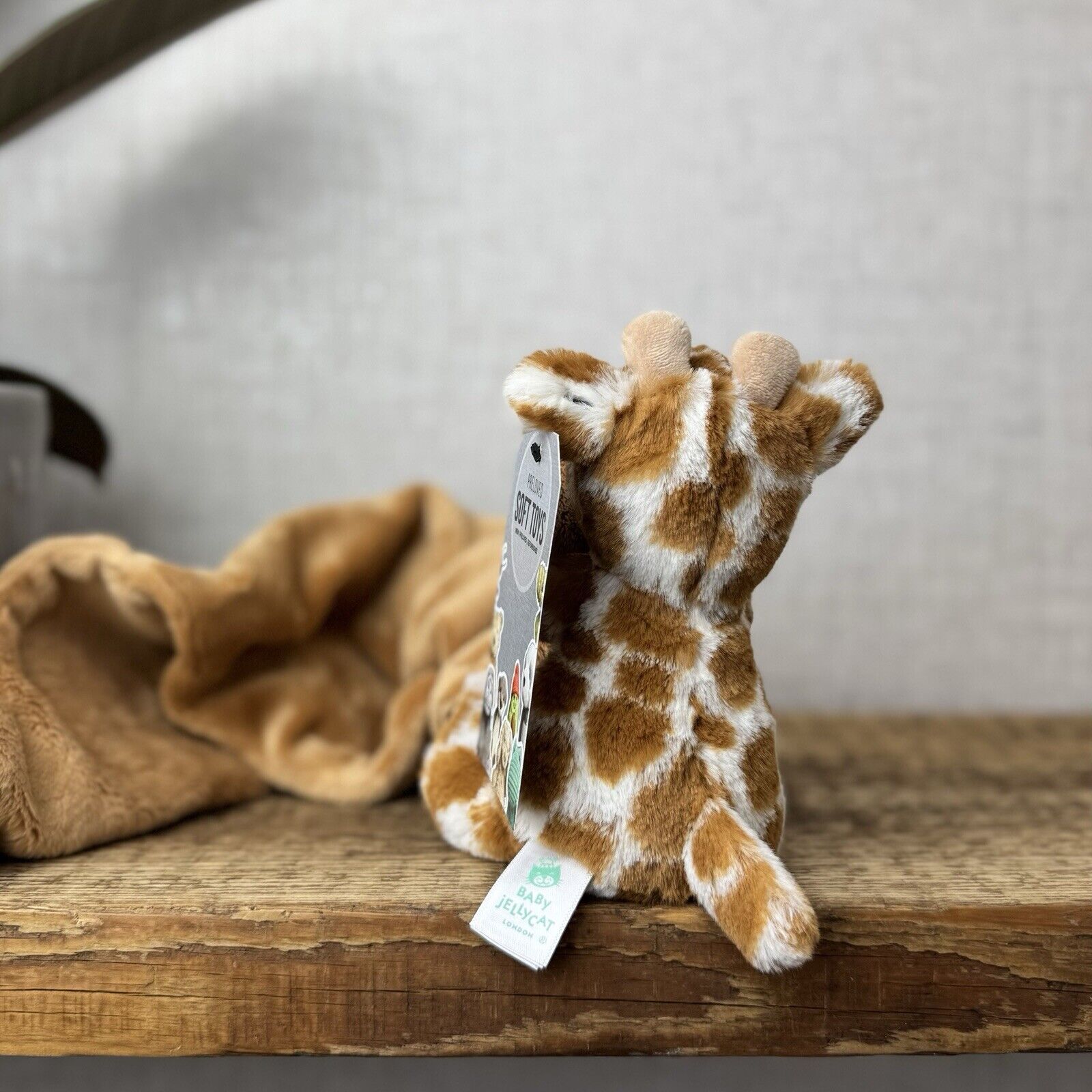 Jellycat Bashful Giraffe Soother - Giraffe Comforter Blanket Neutral Baby Gift