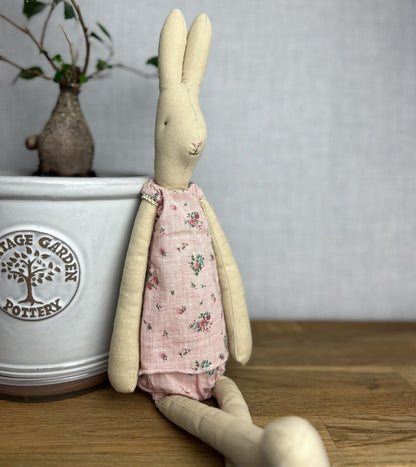 Maileg Medium Rabbit 2016 - ID 16-3200-00 - Floral Set Rabbit Retired - 20”/51cm