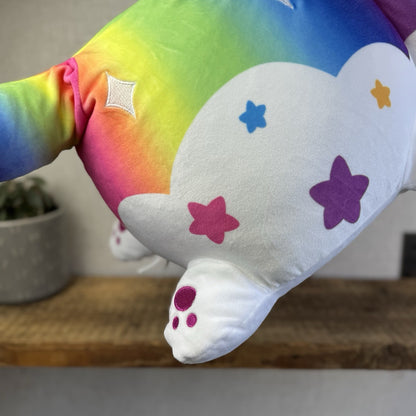Jumbo Aphmau MeeMeows Galaxy Cat - Rainbow Cat Huge Squishmallow Plush Rare 16"
