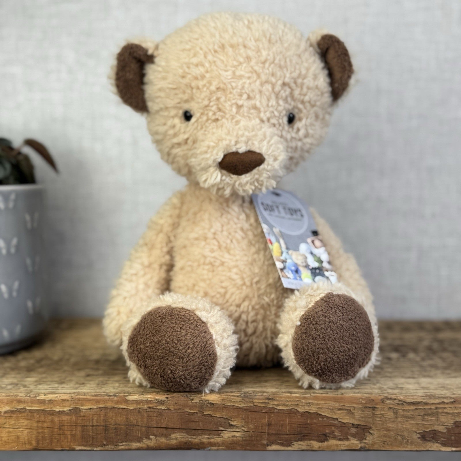 Jellycat Medium Vintage Bear - Vintage Light Brown Bear Beanie Soft Toy 12” (#2)