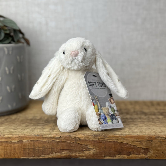 Jellycat Small Twinkle Bunny - Cream Rabbit With Star Ears - Small Cream 8”
