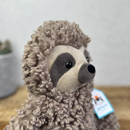 Jellycat Cicero Sloth - Curly Hair Large Light Brown Sloth Cuddly Beanie Tags