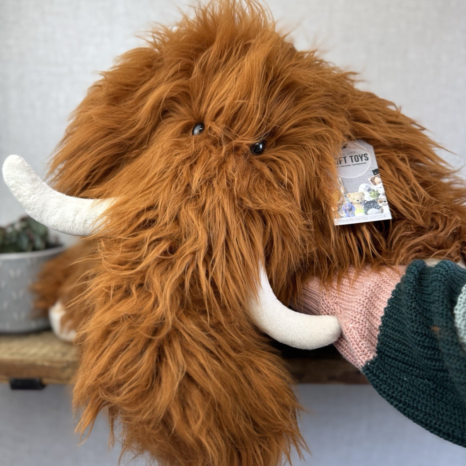 Jellycat Huge Truffles Mammoth - Huge Curly Hair Truffles Soft Toy Beanie 26"