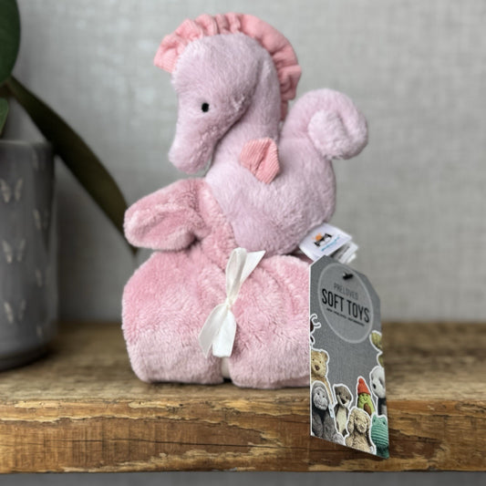 Jellycat Sienna Pink Seahorse Soother - Pink Comfort Blanket Soother Retired