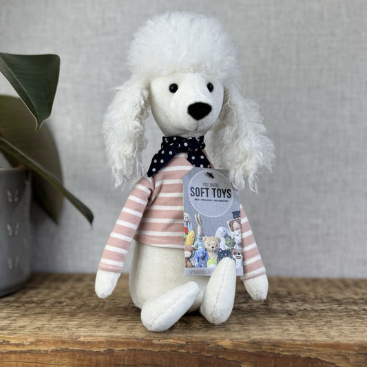 Jellycat Beatnik Buddy Poodle - White Puppy Dog In Jumper Scandi Cute Plush 12”