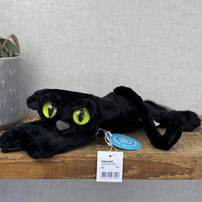 Manhattan Toy Lanky Cats Ziggy - Black Floppy Kitten Soft Toy With Tags 13”