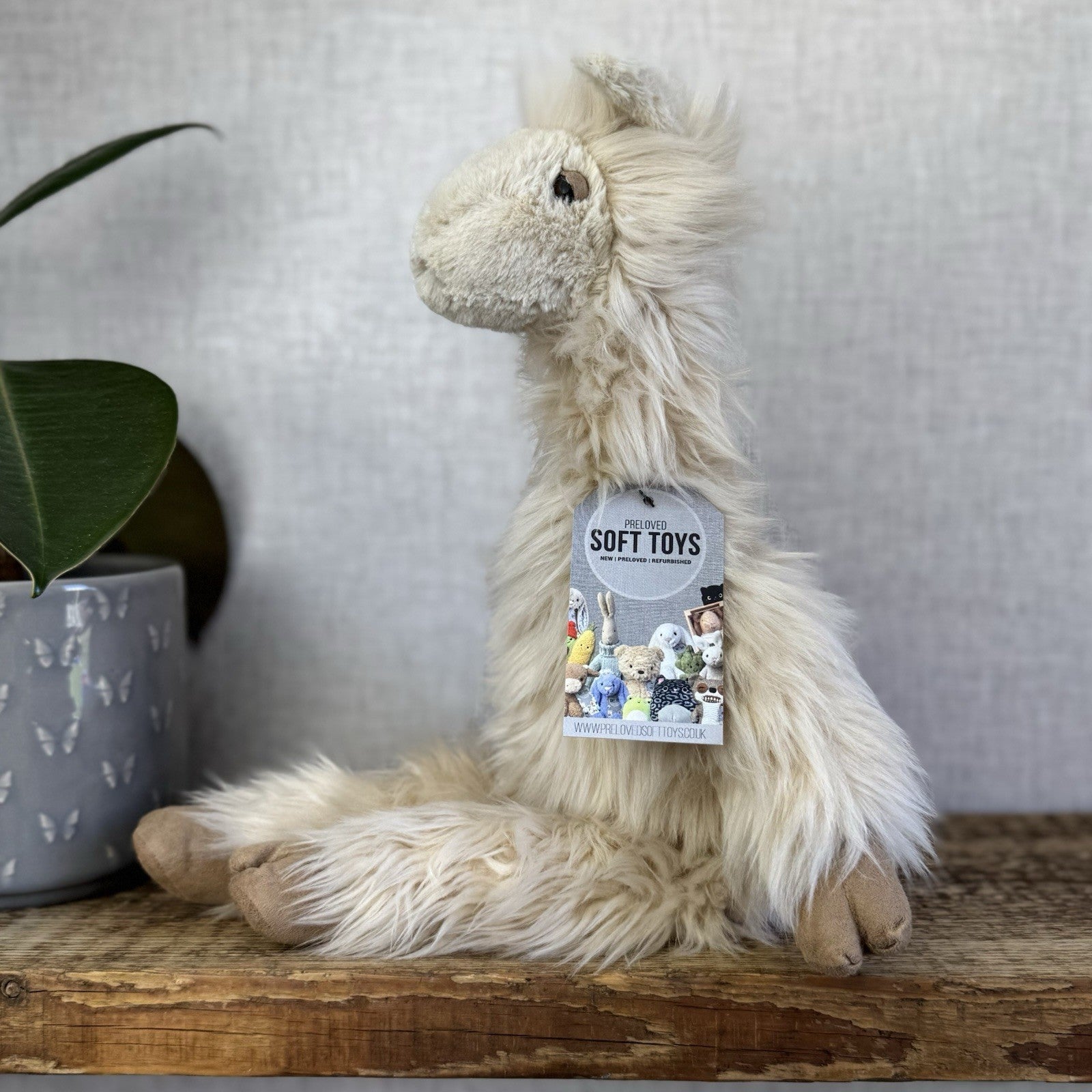 Jellycat Luis Llama - Fluffy Cream Beanie Llama Retired Soft Toy Large Rare 16"