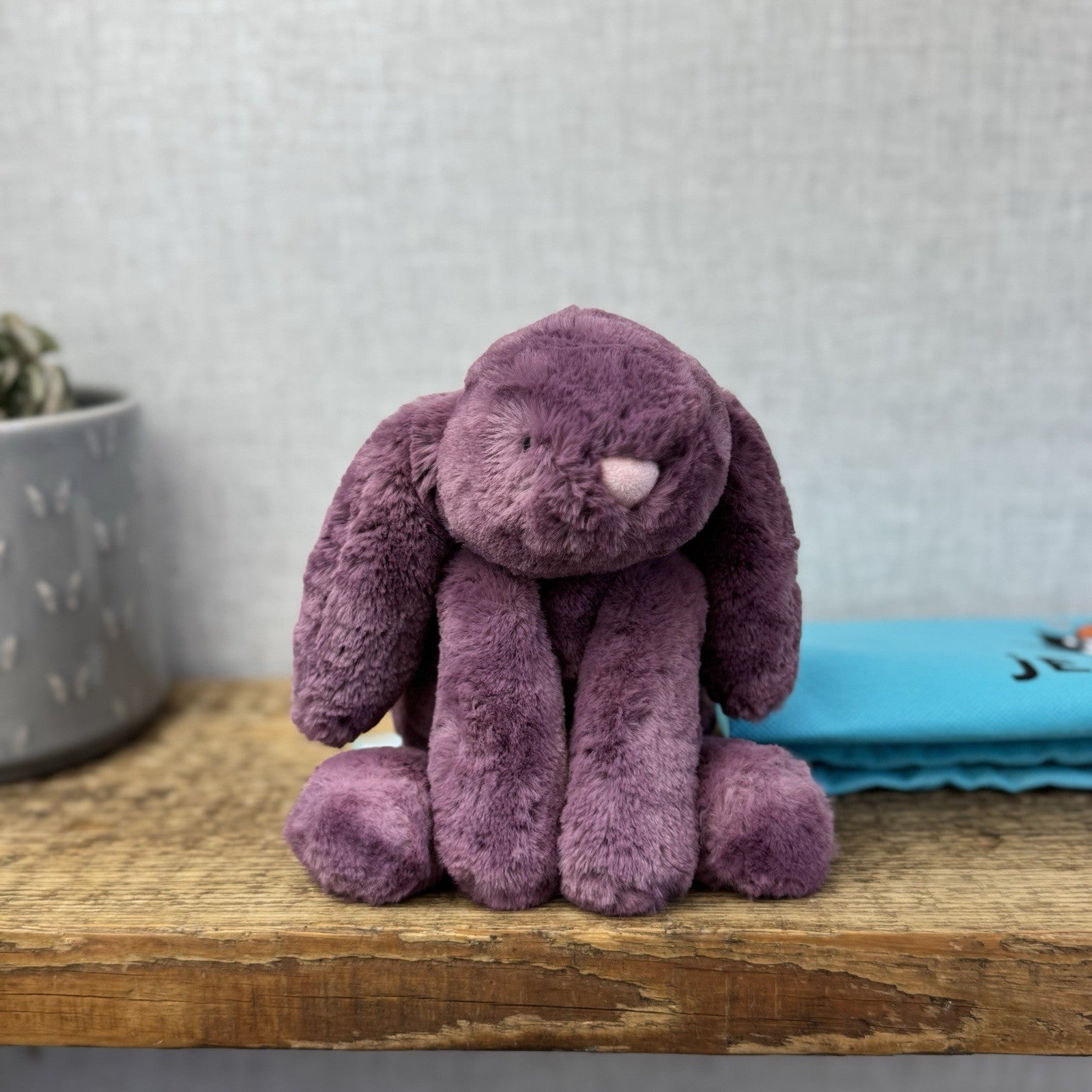 Jellycat Plum Small Bunny - Small Custom Smudge With Tags & Bag Gift Hand Dyed