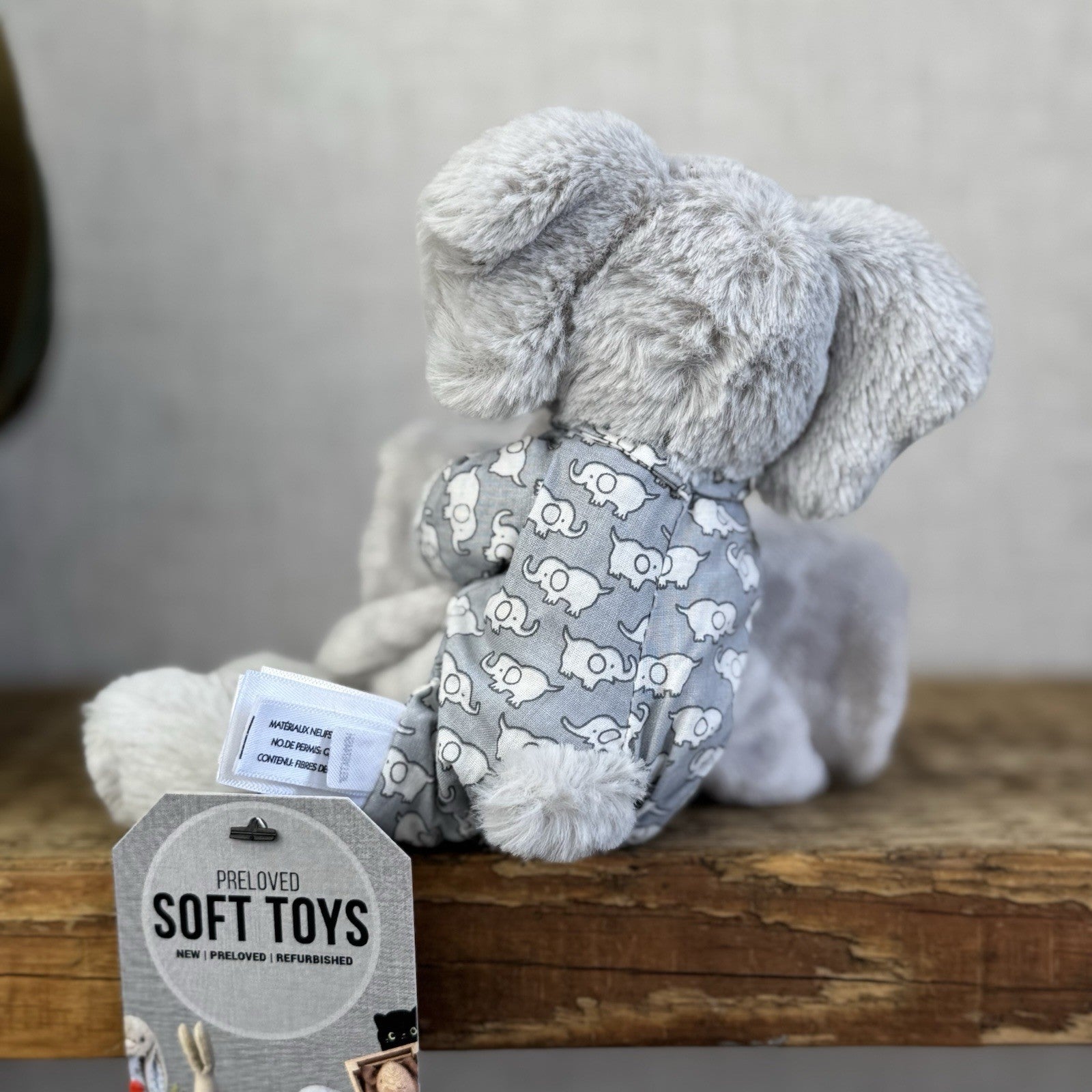 Jellycat Bedtime Elephant Soother - Grey Elephant In Pyjamas Soother Blanket