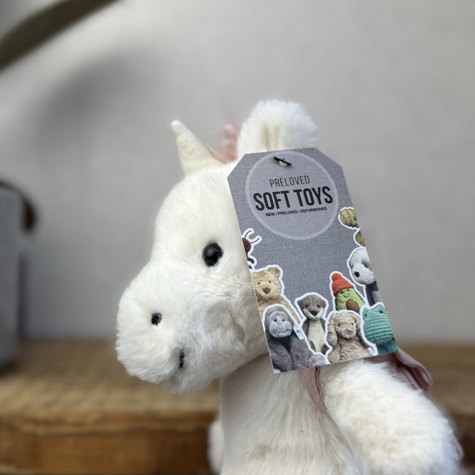 Jellycat Backpack Unicorn - Small Fluffy Unicorn With Backpack Soft Toy Beanie