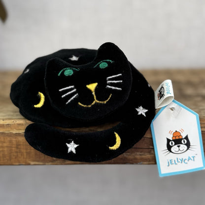 Jellycat Nightcap Nap - Retired 1998 Black Cat Stars/moons Vintage With Tags 4”