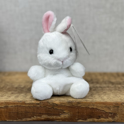 Aurora Cottontail Bunny - All White Rabbit New - Palm Pals Mini Beanbag Plush