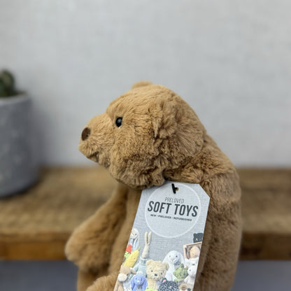 Jellycat Small Cecil Bear - Small Sitting Brown Bear Beanie Plush Retired 8"